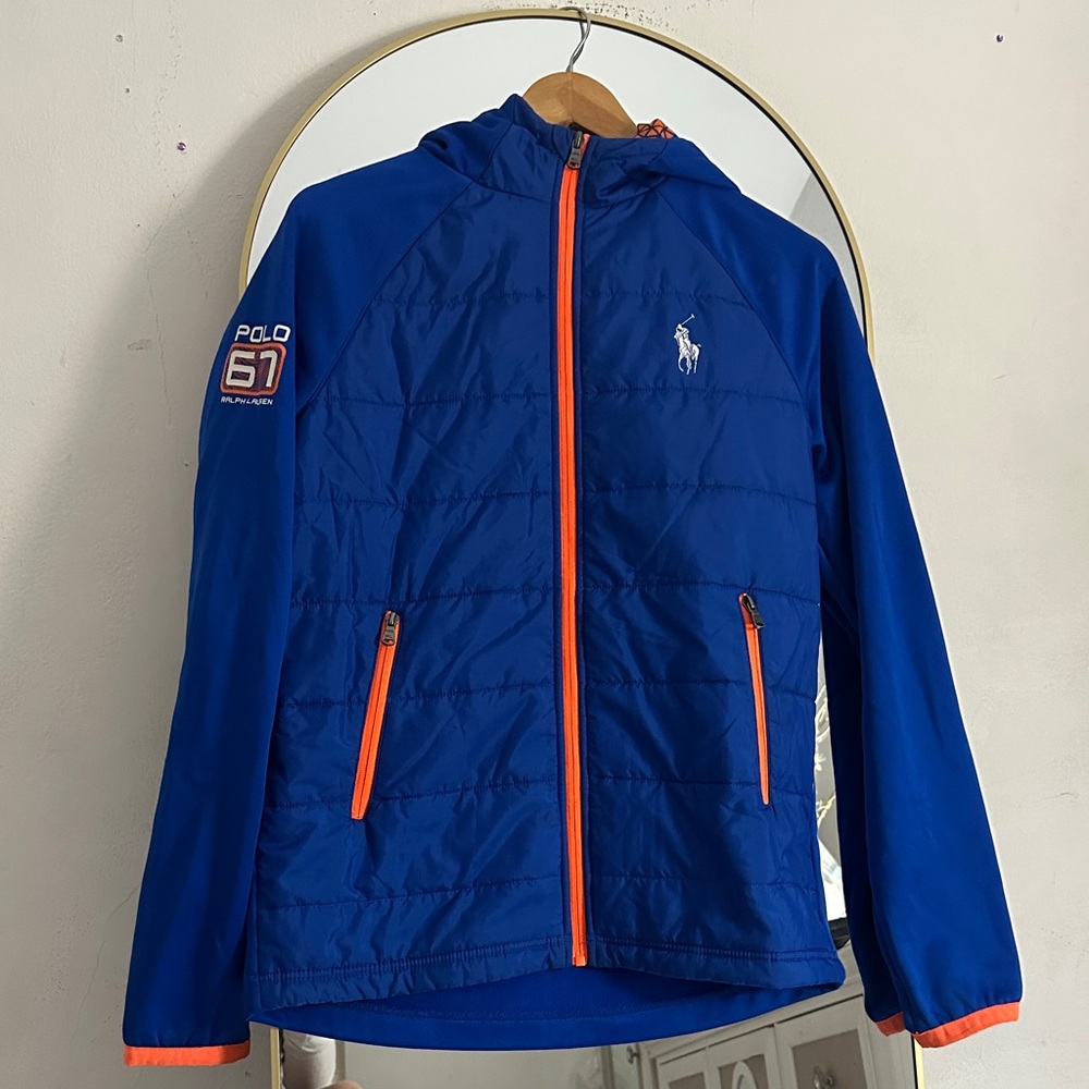 Polo by Ralph Lauren Royal Blue Jacket with Bright Orange Zippers